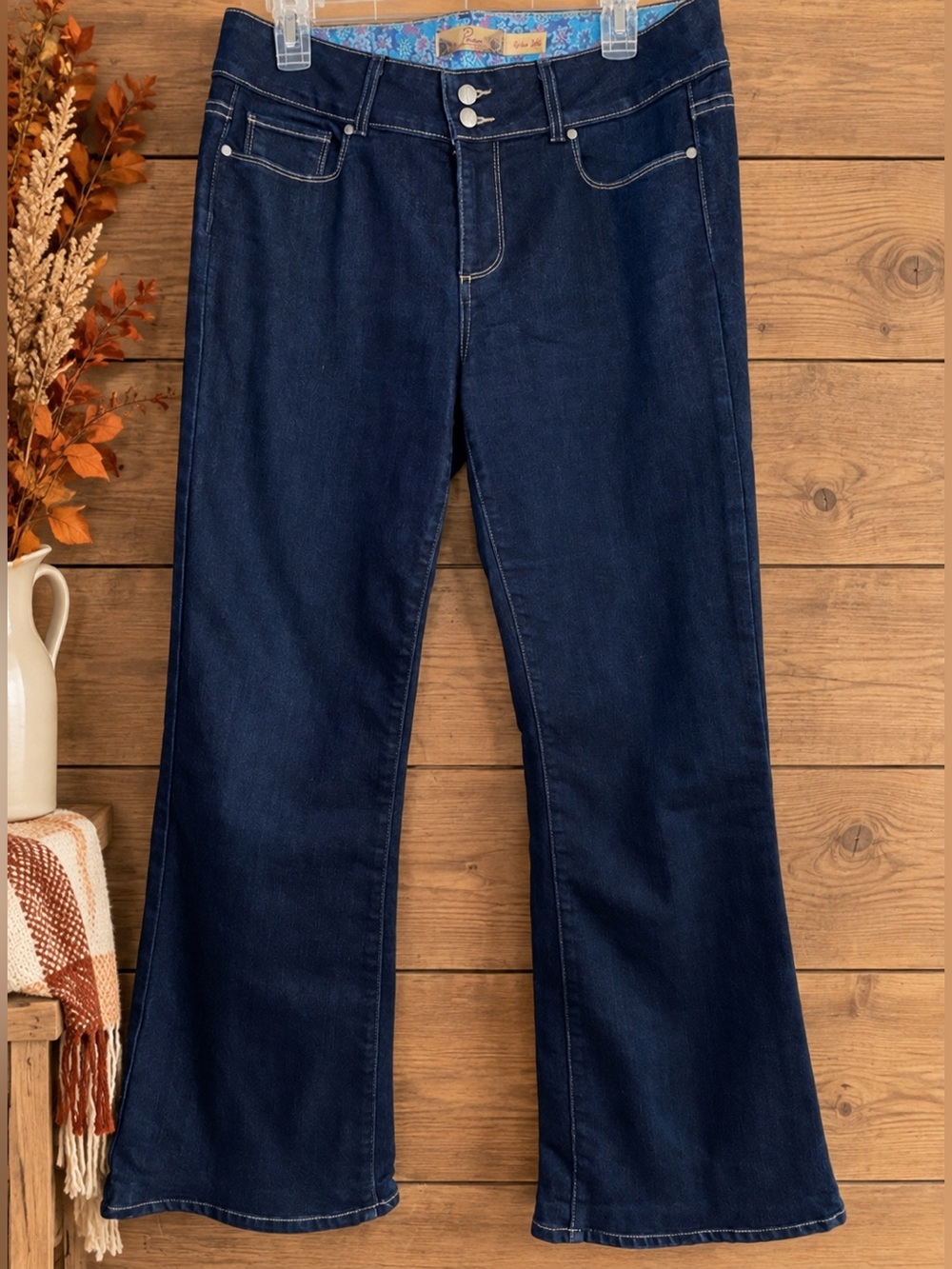 PAIGE Hidden Hills Bootcut Jeans Dark Wash Stretch Denim Size 31